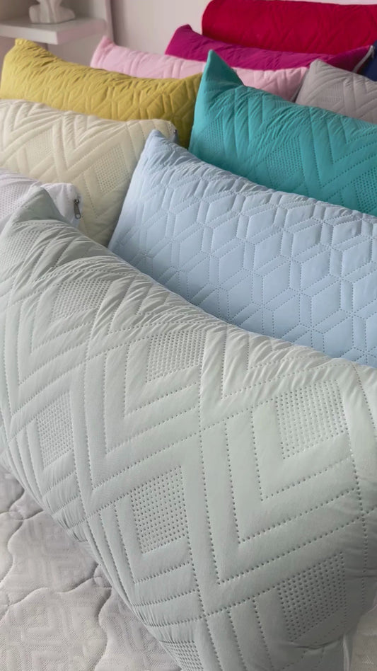 Combo x2 Protectores de Almohada Acolchados con Cremallera | Varios Colores